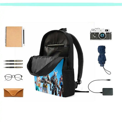 Kids School Backpack Cartoon Fort-nite Bags for Girls Boys Durable Lightweight Large Capacity Breathable