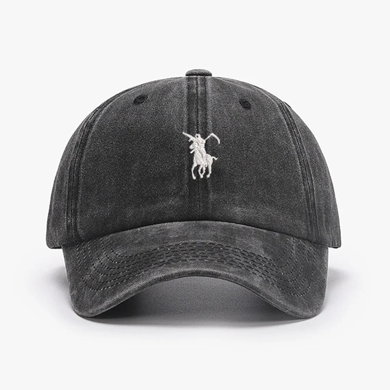 Baseballpetten voor heren en dames, zacht katoen, gewassen, zacht, verstelbaar, zonnekapje, dad cap, hoeden voor jongens en meisjes, borduurontwerp met de Magere Hein, Japan