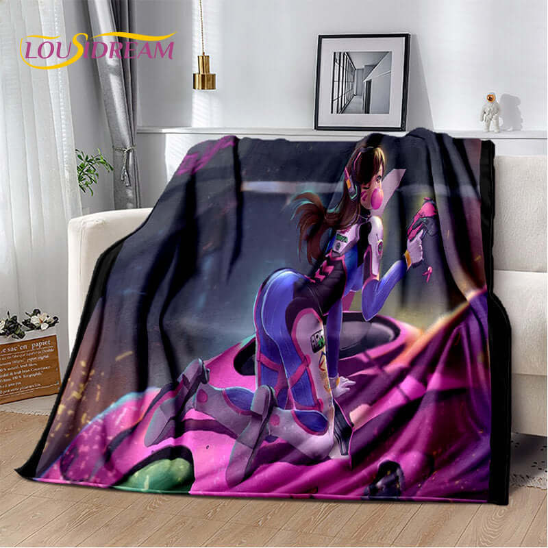 Overwatch Game Gamer DVA  Reaper Soft Plush Blanket,Flannel Blanket Throw Blanket for Living Room Bedroom Bed Sofa Picnic Kid 3D