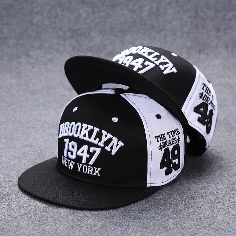 Men's Letter Embroidery All-match Flat Brim Baseball Cap Ladies Summer Hip Hop Hats Outdoor Shade Adjustable Casual Peaked Caps