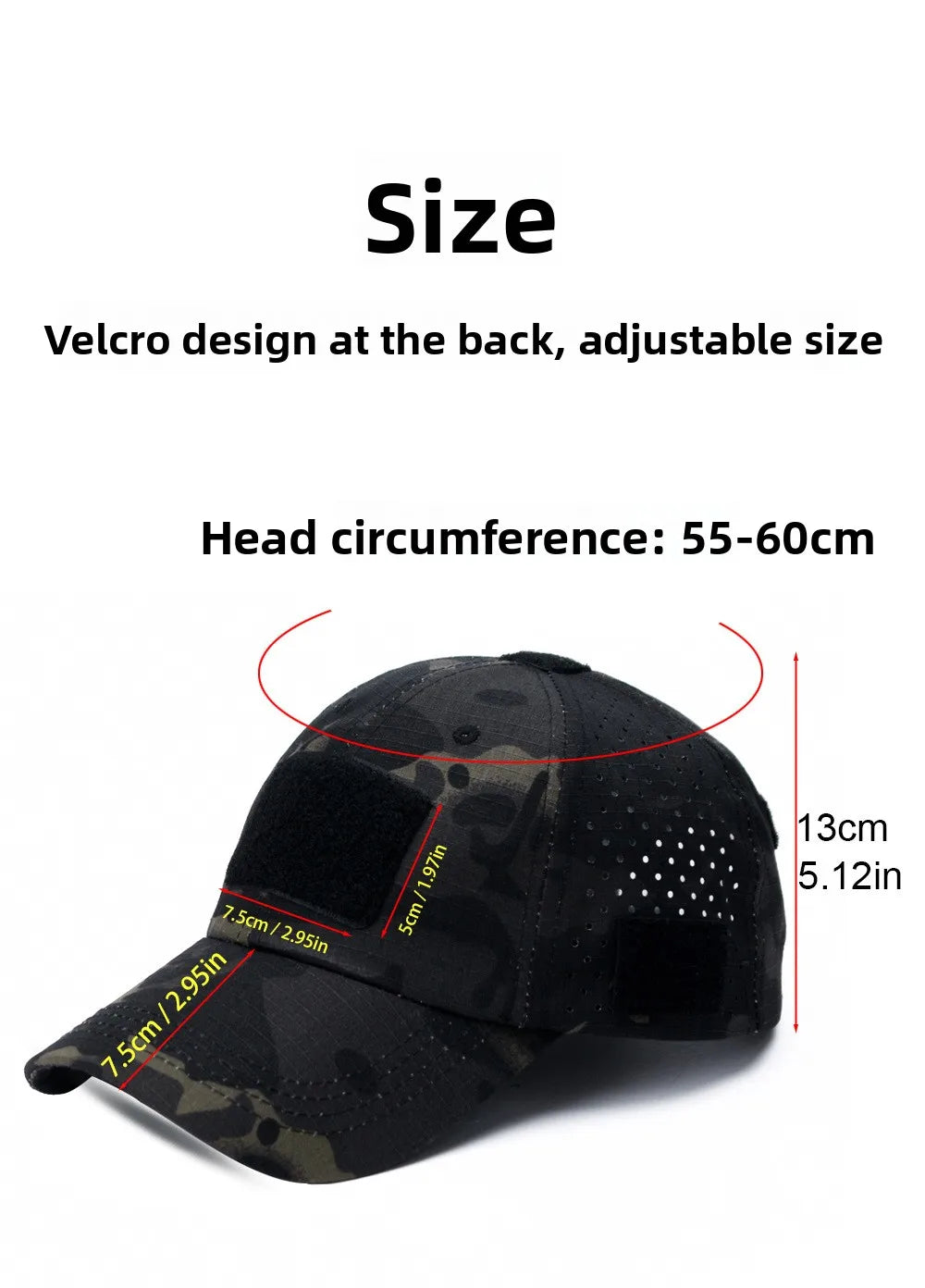 Athletic casual breathable camouflage baseball cap for men, military fan sun hat tactical hat military training hat bucket hat