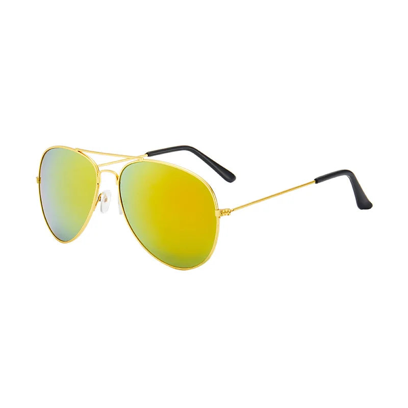 Ochelari de soare pentru copii de la mărci de modă, ochelari cu lentile oglindă, ochelari de soare metalici în stil pilot pentru fete și băieți, ochelari de soare pentru copii, ochelari pentru copii, ochelari de protecție