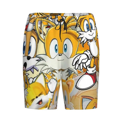 Pantalones cortos de pijama personalizados de Sonic the Hedgehog para hombre, para dormir y estar por casa