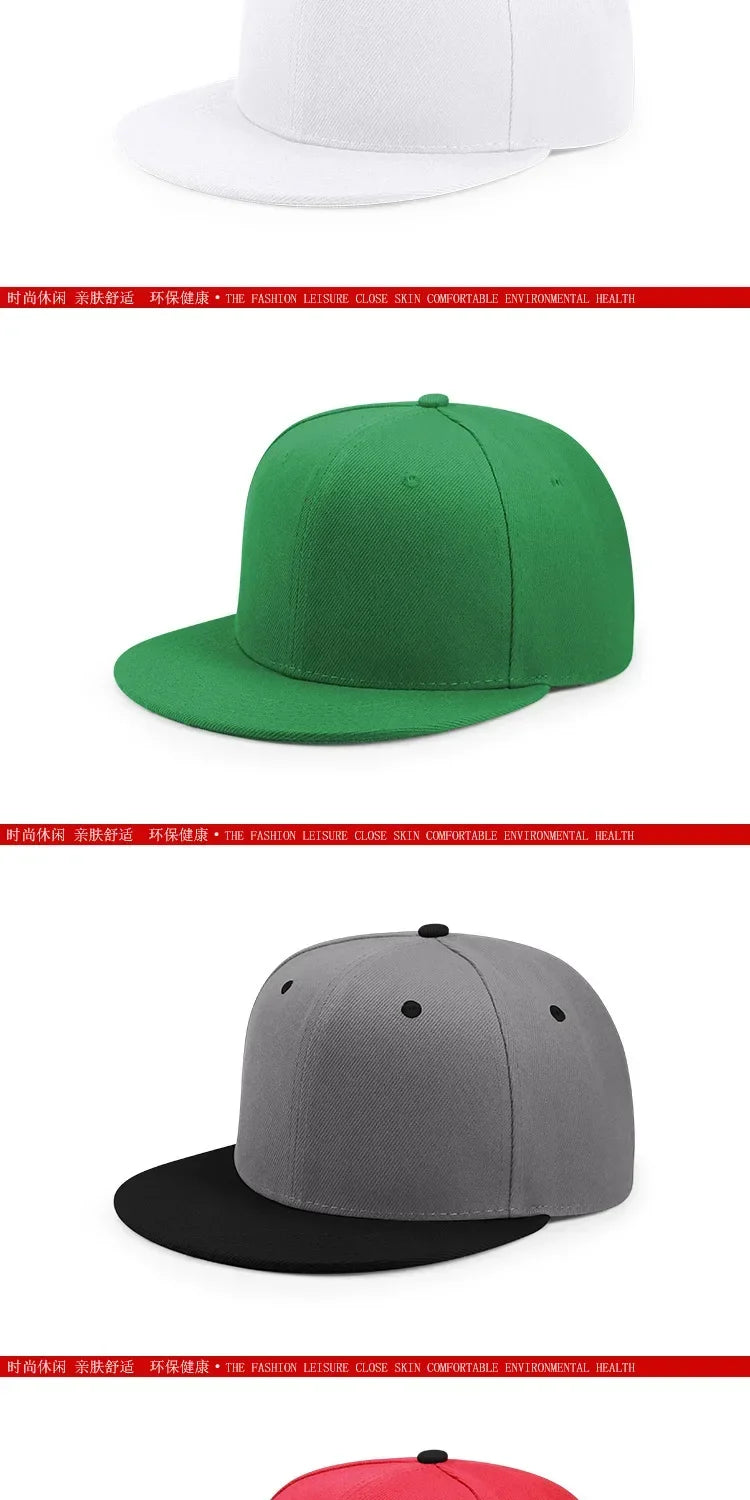 Big Bone Man Plus Size Baseball Caps Adult Flat Peak Hip Hop Fitted Hat Men Women Large hats Snapback Cap size 6 3/4 to 8