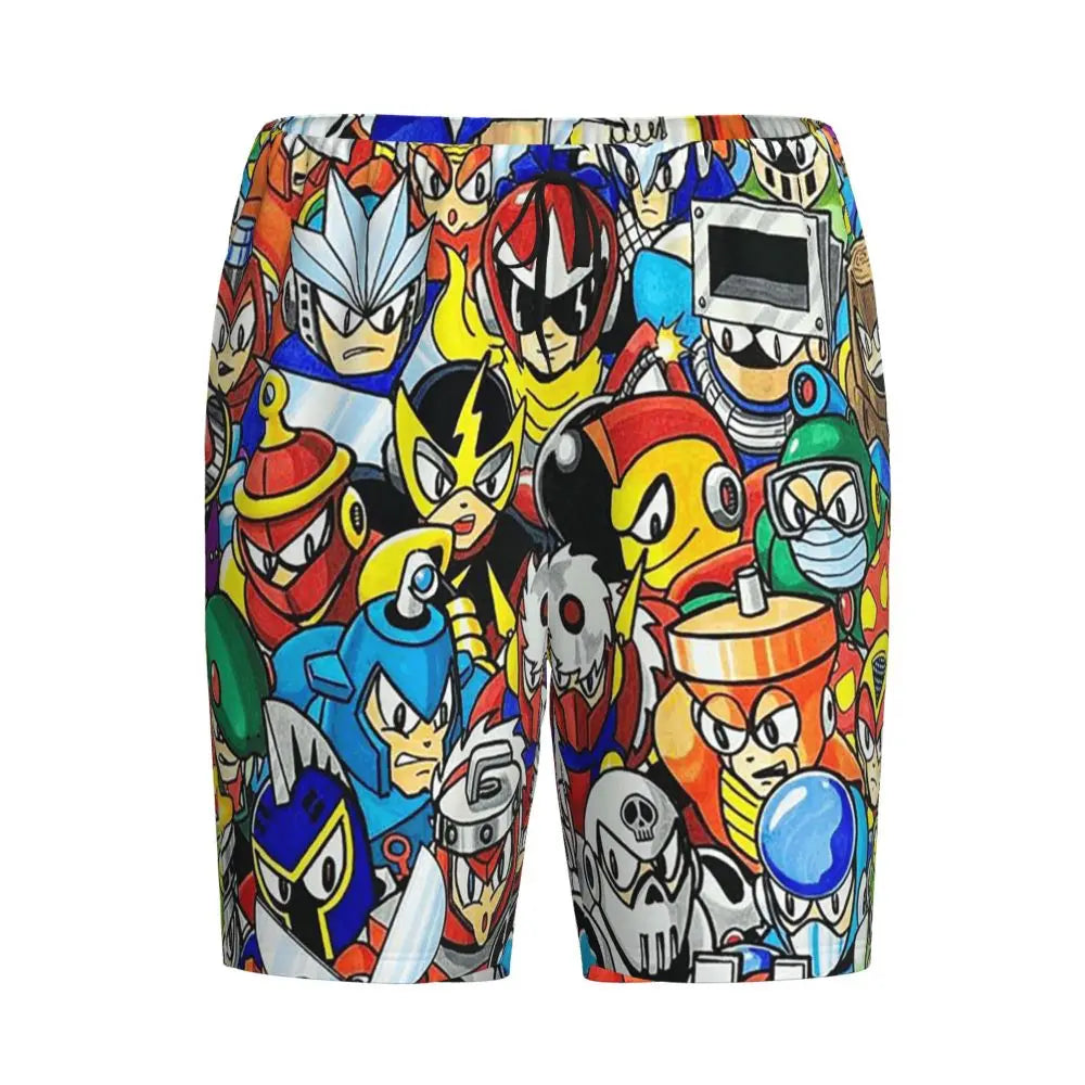 Pantalones cortos de pijama personalizados de Mega Man, para hombre, ropa de dormir, pantalones cortos de estar por casa, pantalones para dormir