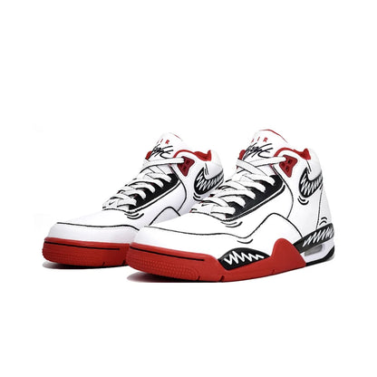 Räätälöidyt lenkkarit Nike Flight Legacy -lenkkarit ”Kaleidoscope Play” Graffiti Mid-Top -retrokoripallokengät lahjapussilla miehille