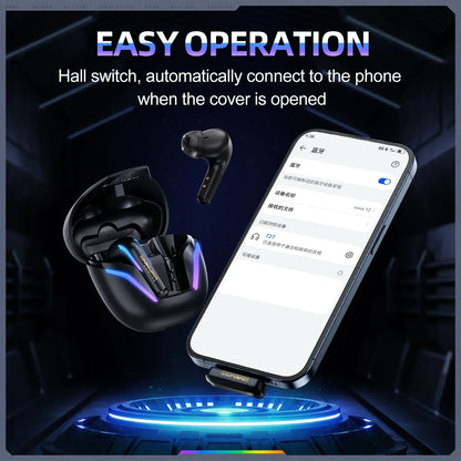 ONIKUMA T27 Wireless Earbuds Dual-mode Headset Independent Connection  with Touch Control 2.4Ghz Low Latency Stereo Bluetooth