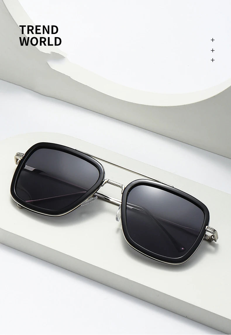 Ochelari de soare pătrați pentru bărbați, ochelari de soare metalici în stil steampunk pentru femei, ochelari de soare la modă pentru activități în aer liber, accesoriu unisex