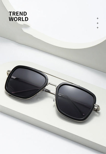 Ochelari de soare pătrați pentru bărbați, ochelari de soare metalici în stil steampunk pentru femei, ochelari de soare la modă pentru activități în aer liber, accesoriu unisex