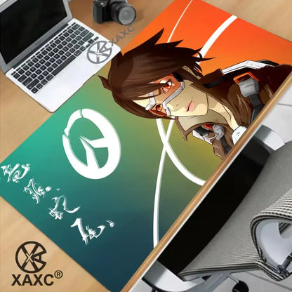 Alfombrilla de ratón grande de Overwatch, estilo kawaii, XXL, para ordenador, escritorio, gamers, oficina, alfombra, teclado, mesa, accesorios para juegos, MousepadXAXC
