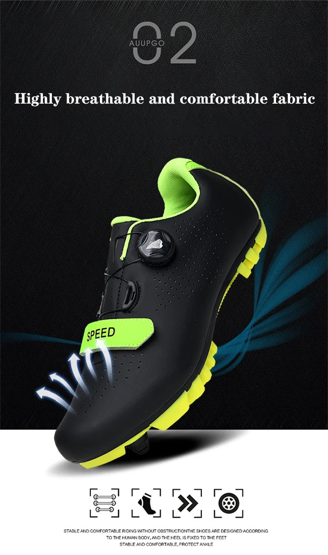 New Unisex Pedal Cycling Shoes, Flat Shoes Suitable for Mountain Sports, Pedal Self-Locking Cycling Shoes, Breathable Cycling Shoes