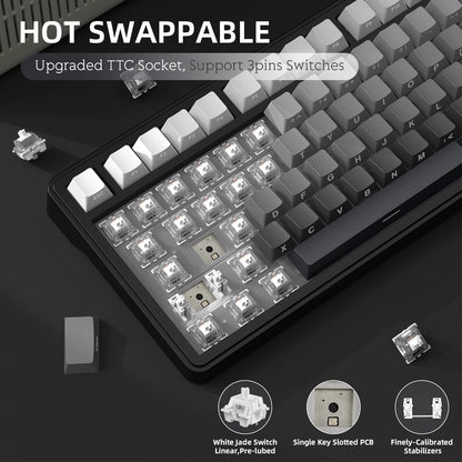 ATTACK SHARK X85 Tri-mode Gasket 75% Mechanical Keyboard with CNC Knob, 5-Layer Padding, Hot Swappable, RGB Backlight, NKRO