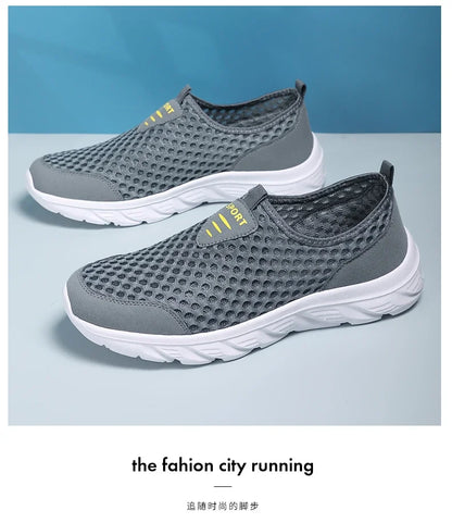 YRZL Lightweight Men Casual Shoes Breathable Slip on Male Casual Sneakers Anti-slip Men's Flats Outdoor Walking Shoes Size 39-46