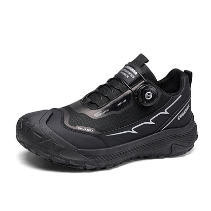 Rotary Buckle Men's Trekking Sneakers Outdoor Platform Hiking Shoes Comfortable Non-Slip Climbing Walking Shoes for Men