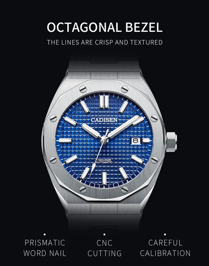 CADISEN Luxury Design 42MM Men's Watches Japan MIYOTA 8215 Sapphire Glass Mechanical Automatic Watch Men 100M Waterproof