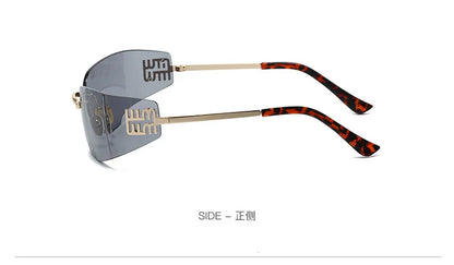 Ochelari de soare de lux pentru femei, fără ramă, cu lentile curbate, pentru protecția ochilor și protecție solară, potriviți pentru călătorii și drumeții – Gafas