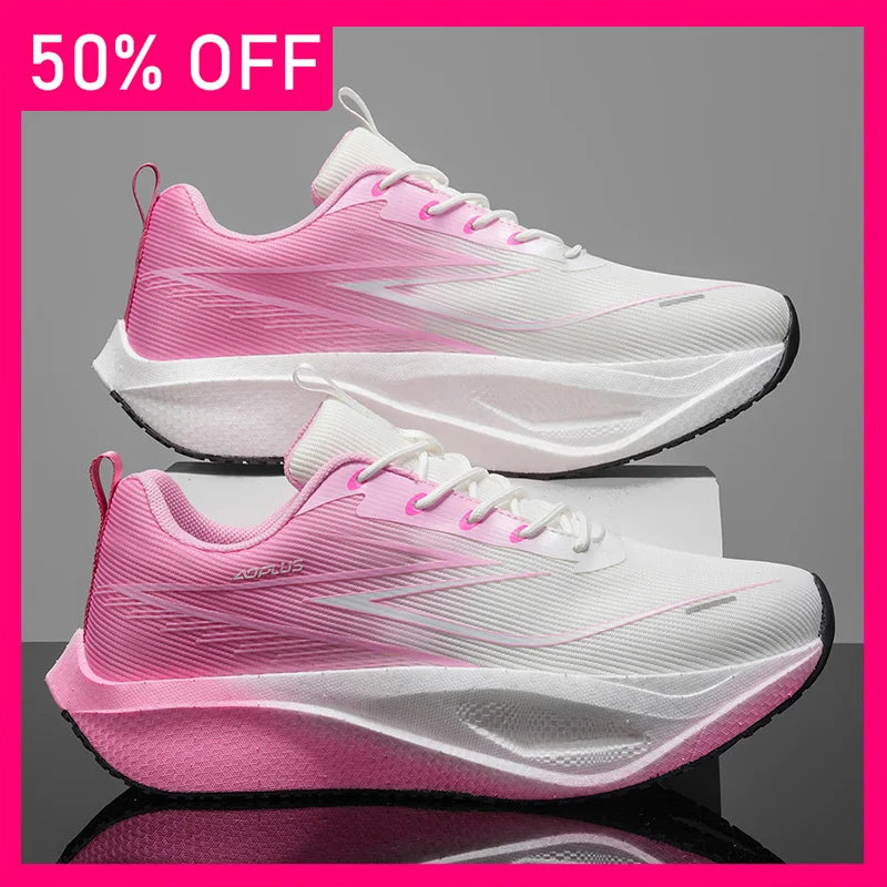 Unisex Sports Shoes Trendy Mesh Breathable Professional Running Shoes Outdoor Fitness Comfortable Lace-Up Sports Shoes for Men