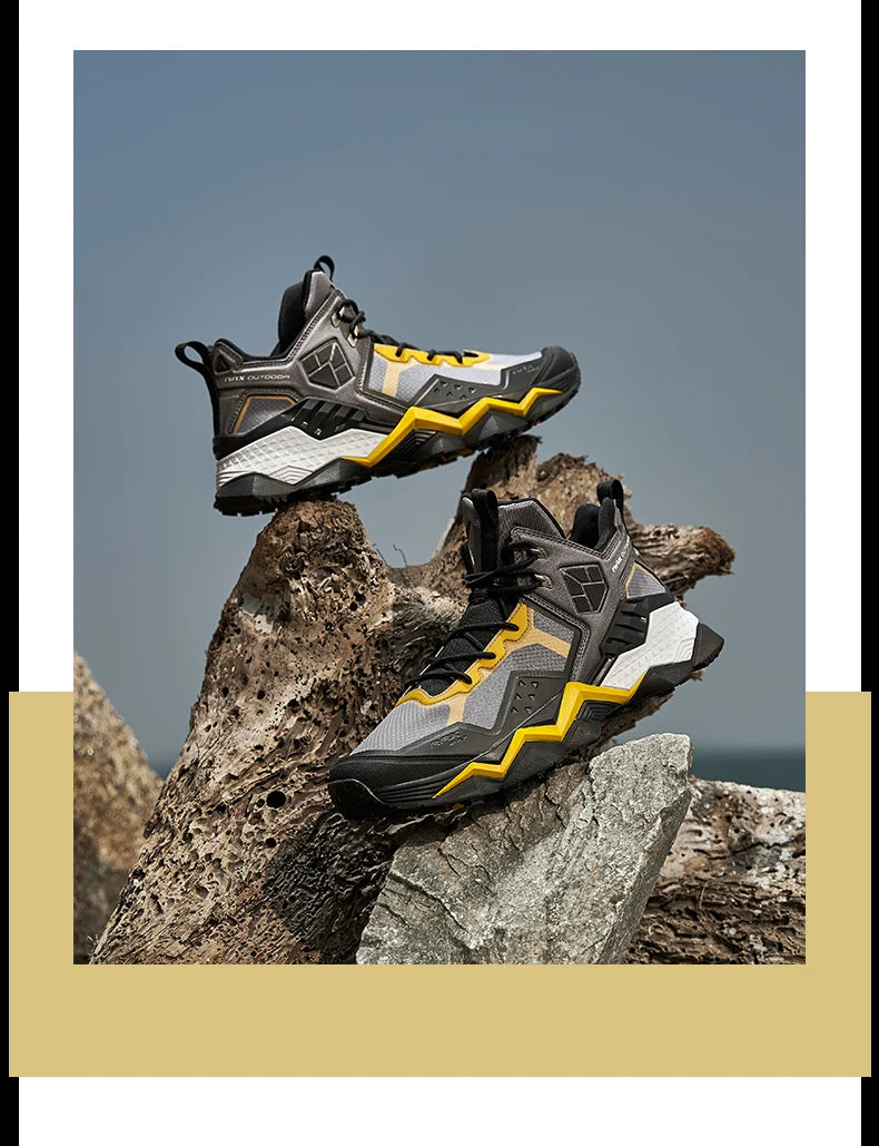 Rax Men's Waterproof Hiking Shoes Breathable Hiking Boots Outdoor Trekking Boots Sports Sneakers Tactical Shoes