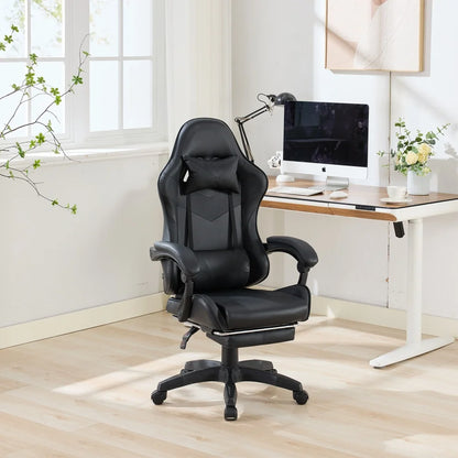 Ergonomic Rotating Gaming Chair, 360 Reclining Office Chair °   Pivoting, Height-Adjustable, Footrest, Headrest