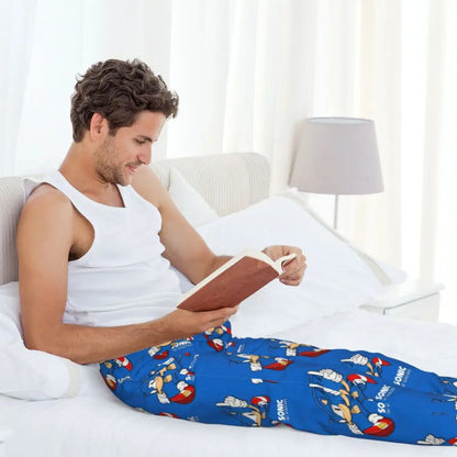Pantalones de pijama personalizados para hombre con estampado «Soniced», con motivo de erizo, ropa de dormir, pantalones de estar por casa con bolsillos