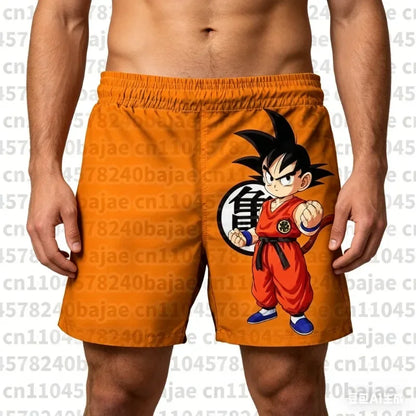 Pantalones cortos infantiles con estampado de Dragon Ball. Pantalones cortos para niños de 3 a 14 años. Pantalones cortos de playa para niños. Bañadores de verano de secado rápido con motivos de dibujos animados.