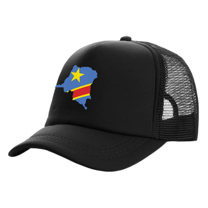 Casquette de camionneur pour homme « Congo démocratique » Casquette de la République démocratique du Congo Casquette de baseball Casquettes unisexes en maille aérée pour l'été