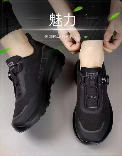 Originální nové pánské tenisky s otočným knoflíkem, platformové ležérní boty na chůzi, outdoorové odolné běžecké sportovní boty Plus