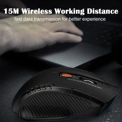 2.4G Wireless Mouse 1600DPI Optical Gaming Mouse with USB Receiver, 6-Button Ergonomic Wireless Mouse for PC, Laptop & Computer