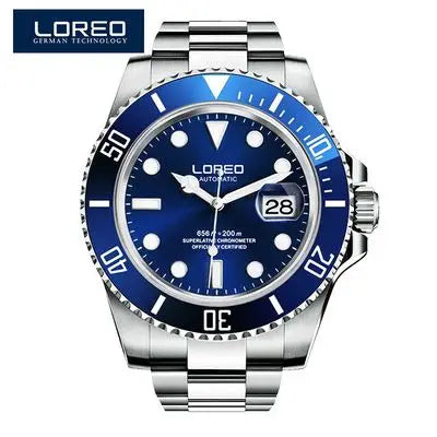 LOREO Original Men's Business Watch 20ATM Waterproof Wristwatch Top Brand Casual Sport Seagull Automatic Mechanical Watch Men