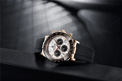 PAGANI DESIGN V2 40MM Meteorite Dial Men Quartz Watches Sapphire Retro Chronograph Waterproof Watch For Men