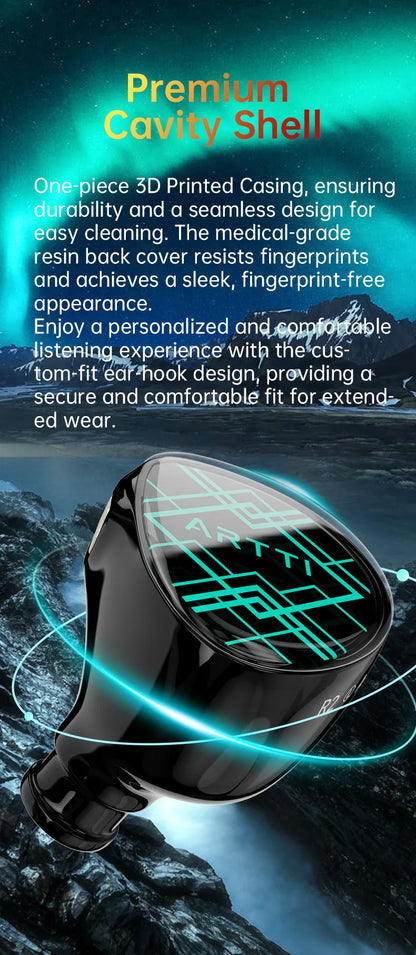 ARTTI T10 Planar Driver In-Ear HiFi Earphones, Wired IEM Monitors with 14.2mm Planar Driver, Detachable 0.78mm 2-Pin Cable, 3.5mm/4.4mm Audiophile Earbuds