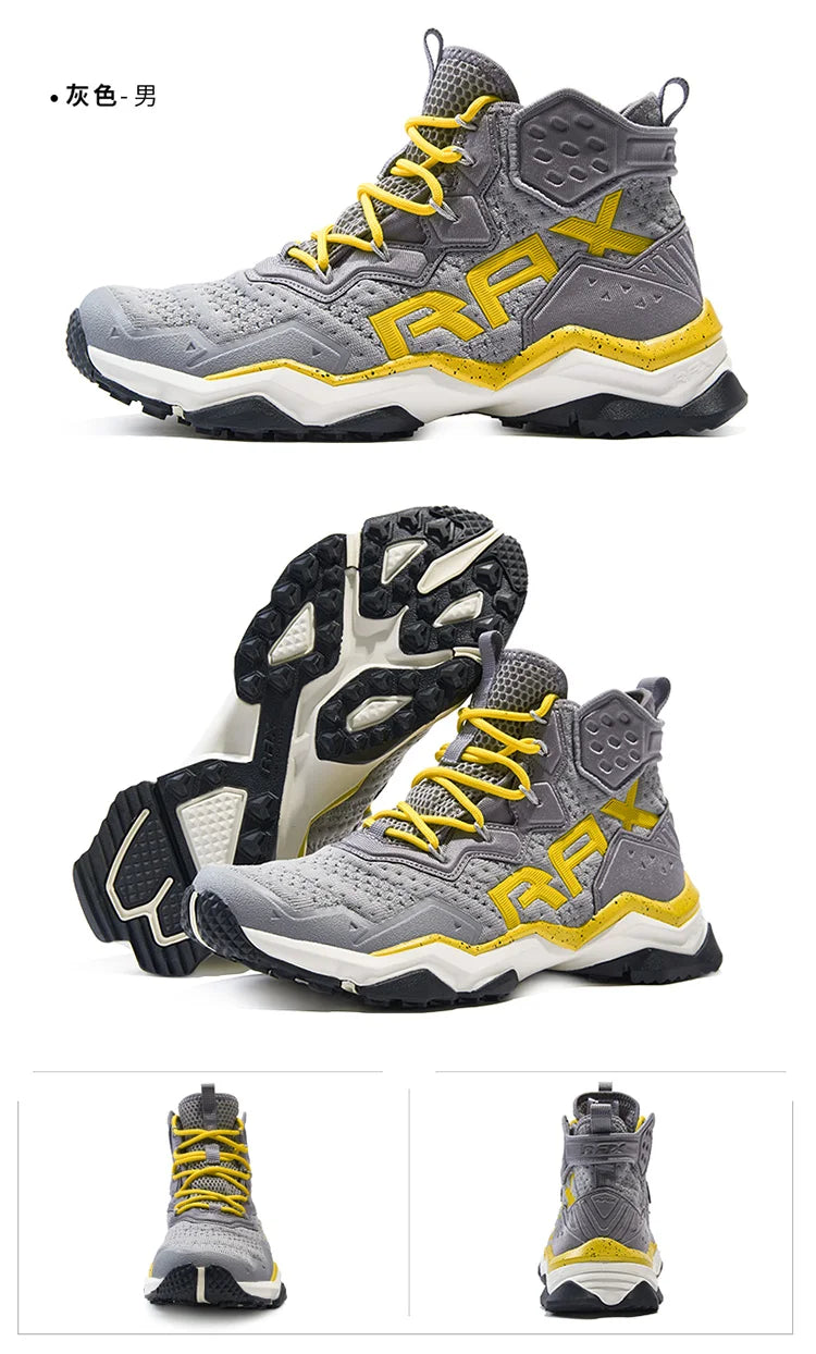 Rax Men's Waterproof Hiking Shoes Breathable Hiking Boots Outdoor Trekking Sports Sneakers Tactical Shoes