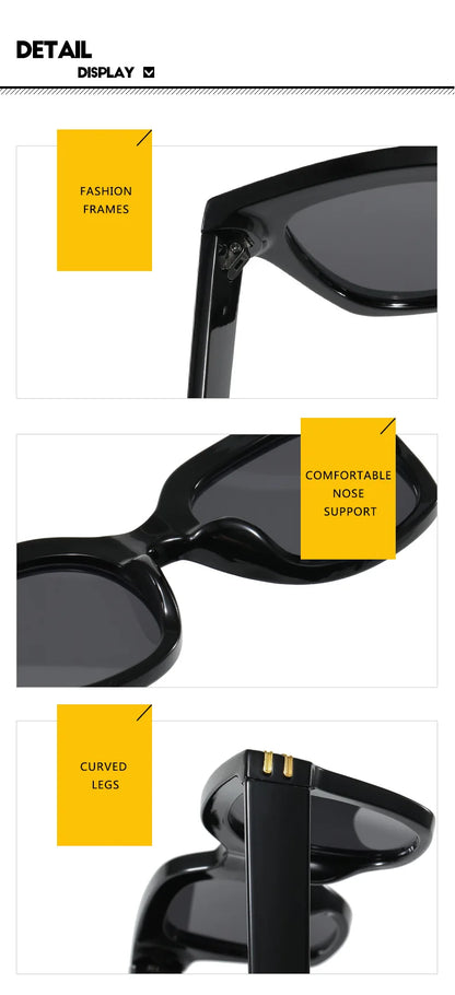 Ochelari de soare pătrați supradimensionați, la modă, de calitate superioară, cu protecție UV, pentru șofat, pentru bărbați și femei, cu personalitate, ochelari unisex