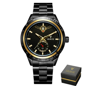 SKROX Luxury Sapphire Stainless Steel Automatic Movement Mechanical Clockwork Man Watch Military Waterproof Men's Wrist Watches
