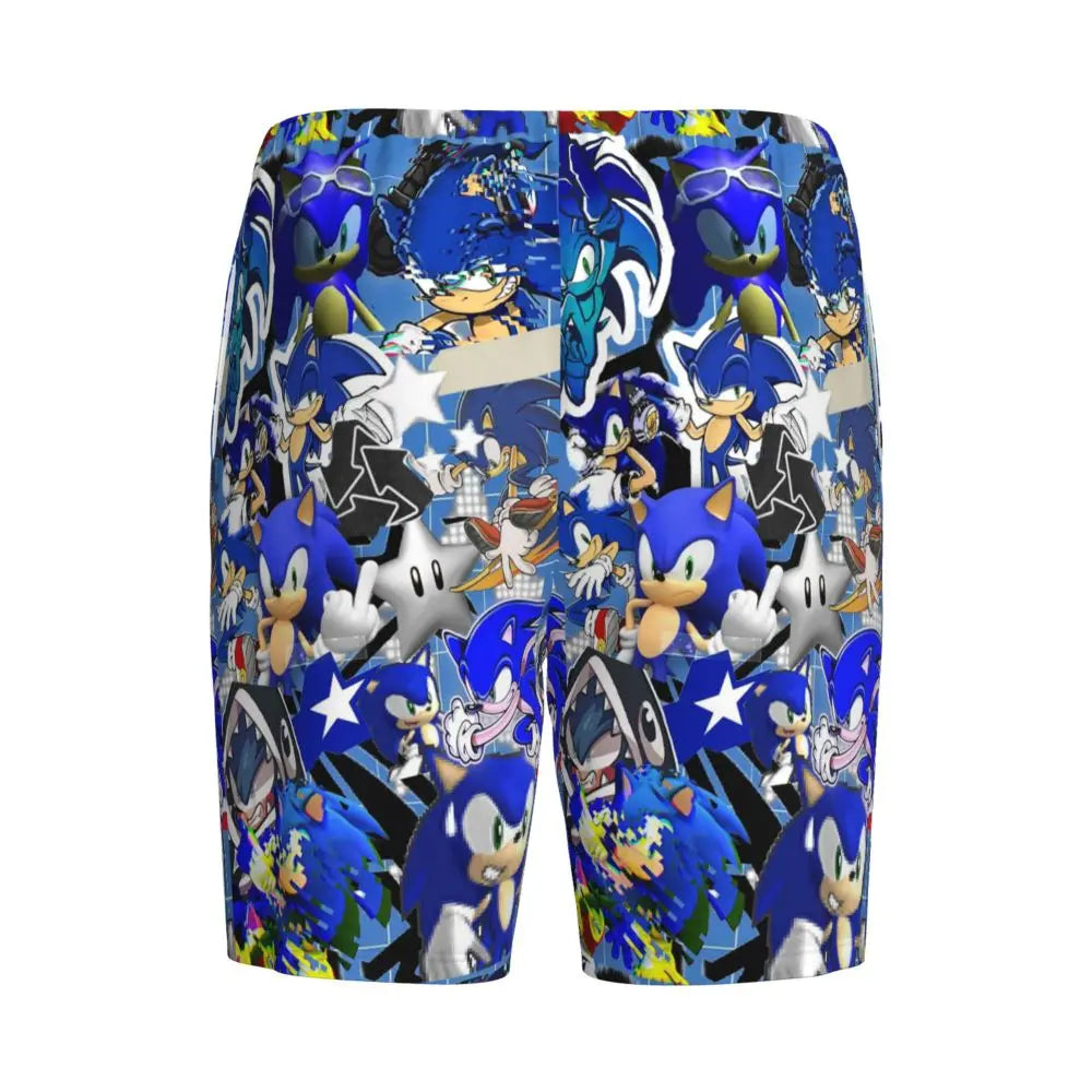 Pantalones cortos de pijama personalizados de Sonic the Hedgehog para hombre, para dormir y estar por casa