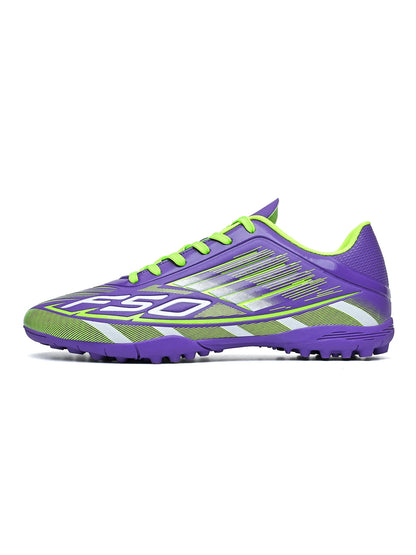 TF Soccer Cleats Men Women Kids PU Synthetic Upper Rubber Outsole Wear-Resistant Non-Slip Training Shoes