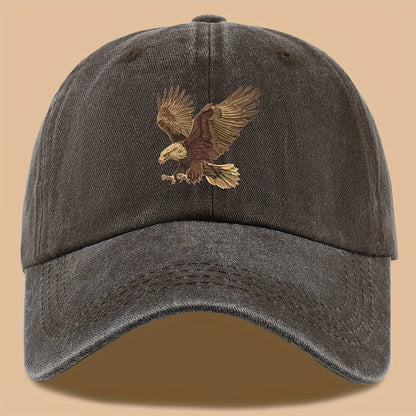 Eagle print baseball cap, adjustable for both men and women, suitable for hiking, fishing, and vacation exploration