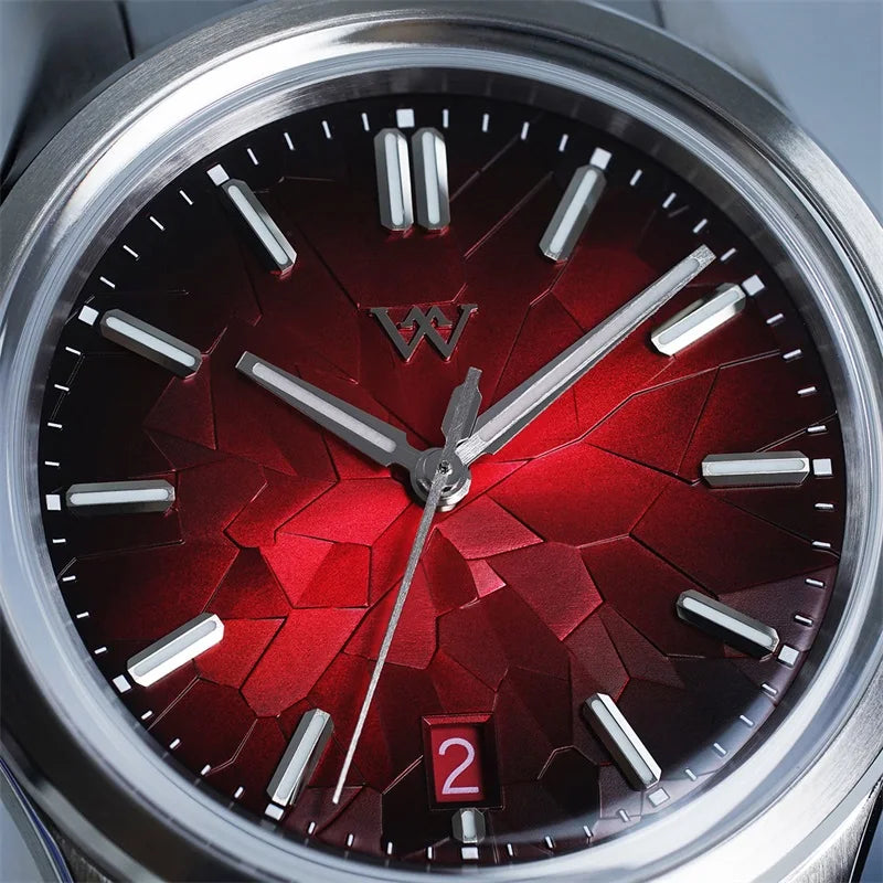 WM Watch Automatic Mechanical Watch NH35 Glacier Series 100M Waterproof AR Coated Sapphire Welly Merck Watch for Men WM226