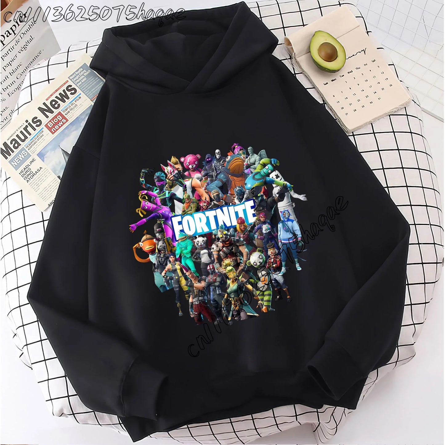 Casacos com capuz Fortnites para criança, sweatshirts anime Fortress Night, hoodies de jogo para primavera e outono, roupa desportiva infantil, presente