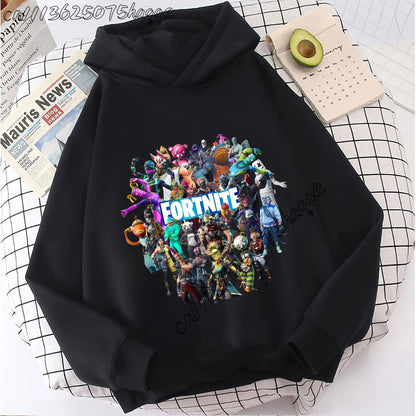 Casacos com capuz Fortnites para criança, sweatshirts anime Fortress Night, hoodies de jogo para primavera e outono, roupa desportiva infantil, presente