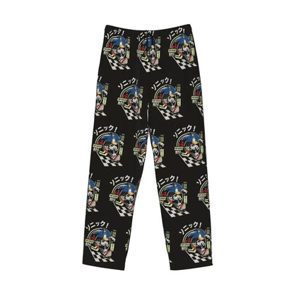 Pantalones de pijama personalizados para hombre con estampado «Soniced», con motivo de erizo, ropa de dormir, pantalones de estar por casa con bolsillos