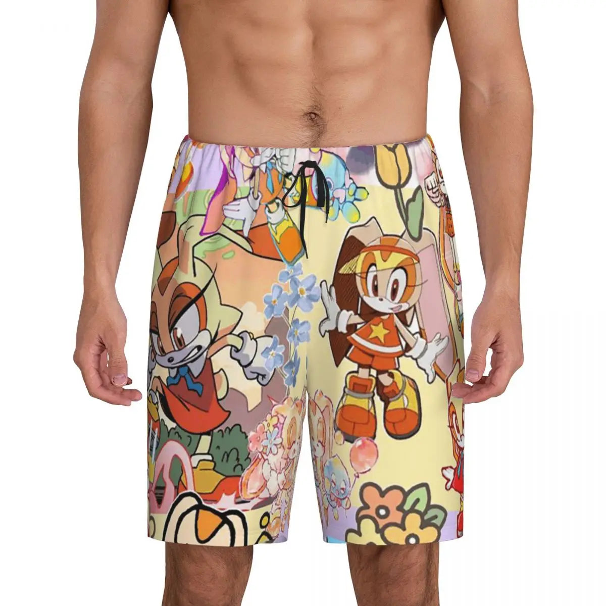 Pantalones cortos de pijama personalizados de Sonic the Hedgehog para hombre, para dormir y estar por casa