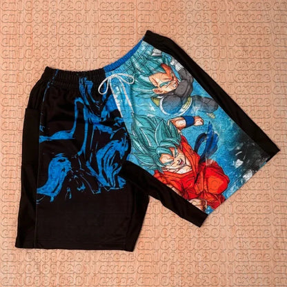 Pantalones cortos de verano con estampado de Goku de Dragon Ball, transpirables y de secado rápido, pantalones cortos deportivos holgados de estilo retro americano para hombre y mujer