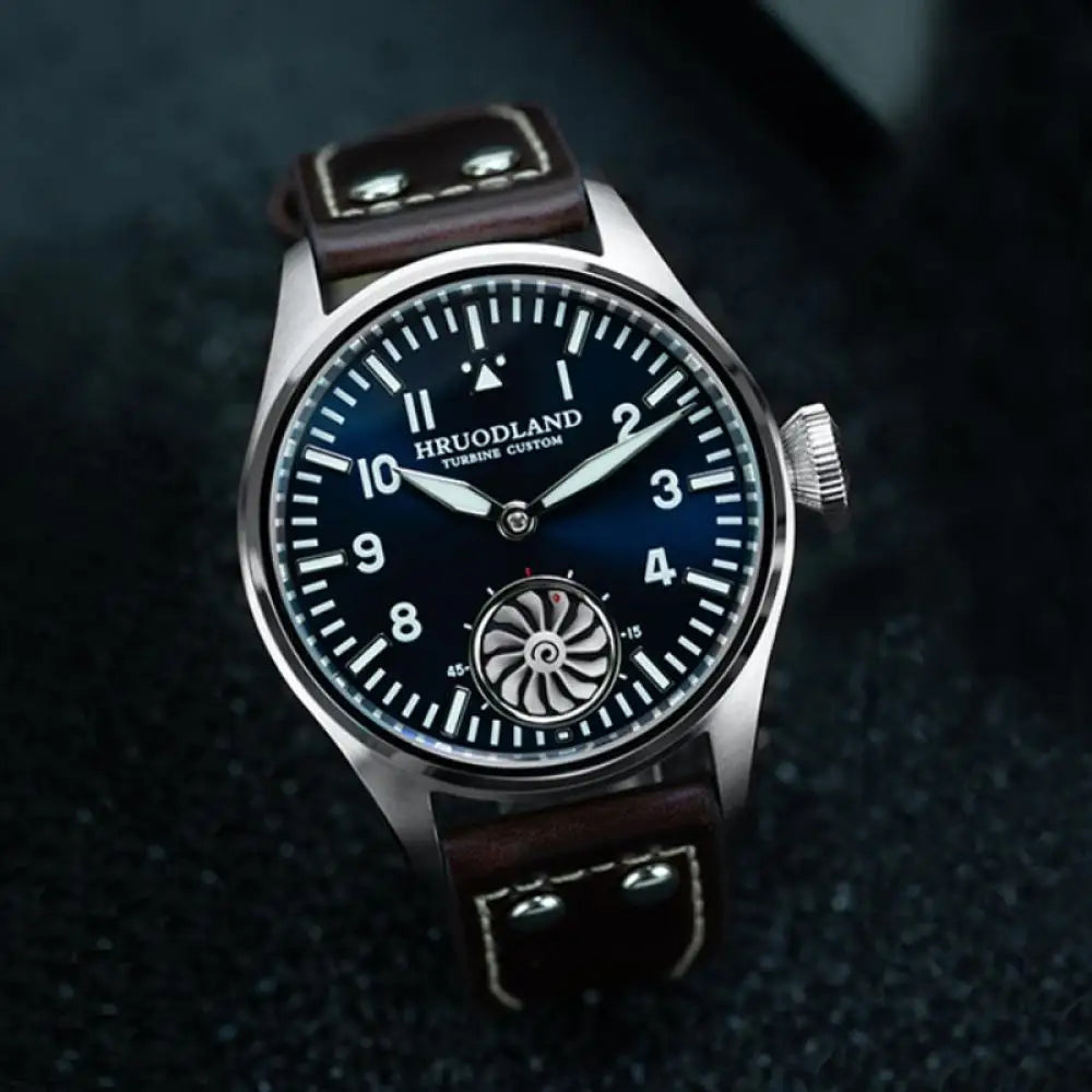 Hruodland 2025 New Men's Mechanical Watch Seagull ST3620 Retro Pilot 43MM Bgw-9 Luminous Sapphire Crystal Turbine Reloj Hombre
