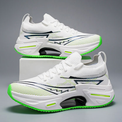 Unisex Sports Shoes Trendy Breathable Mesh Soft Sole Shock-Absorbing Wear-Resistant Professional Running Shoes for Teenagers and Men