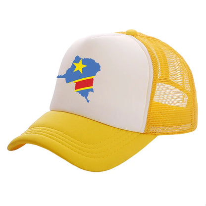 Casquette de camionneur pour homme « Congo démocratique » Casquette de la République démocratique du Congo Casquette de baseball Casquettes unisexes en maille aérée pour l'été