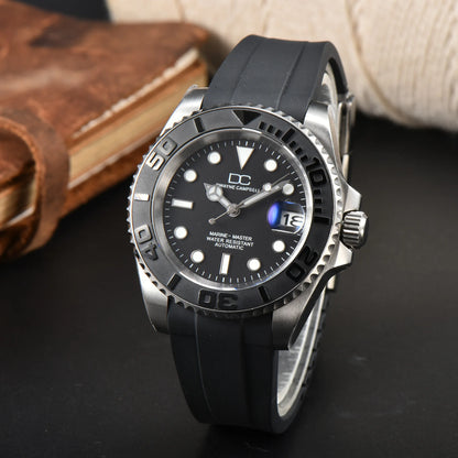 DWAYNE CAMPBELL NH35 Men's Mechanical Watch Waterproof Rubber Band Luminous Sapphire Glass Sport Watch