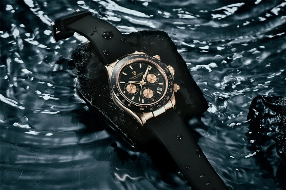 PAGANI DESIGN V2 40MM Meteorite Dial Men Quartz Watches Sapphire Retro Chronograph Waterproof Watch For Men