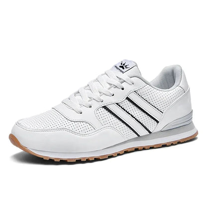 Jesienne buty sportowe męskie, płaskie buty do biegania, białe, trwałe, klasyczne buty casualowe, niskie, modne buty trekkingowe i do chodzenia