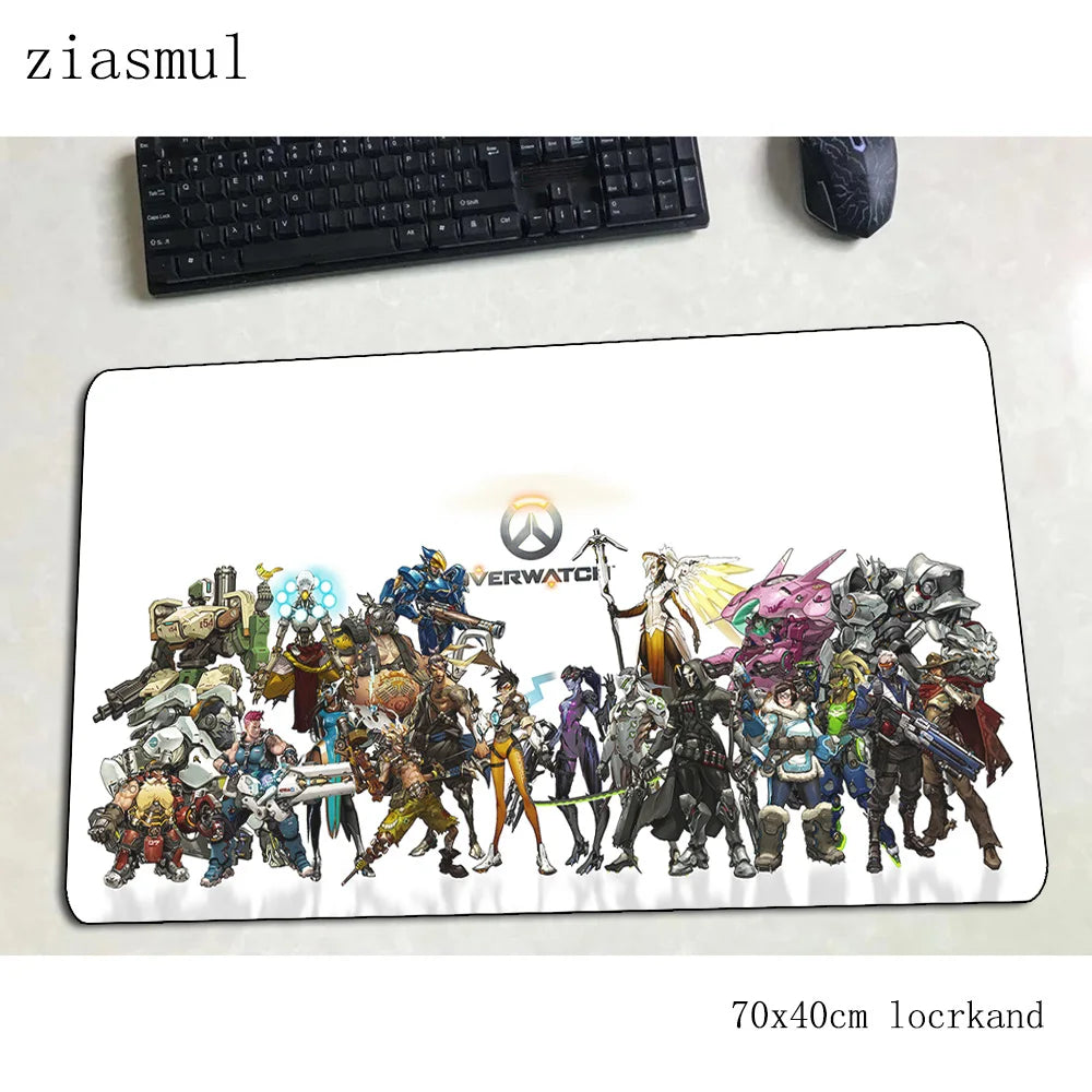 Alfombrilla para ratón Overwatch, elegante tapete para ordenador 70x40cm, alfombrilla gaming grande XL para ratón y teclado, juegos PC gamer y escritorio
